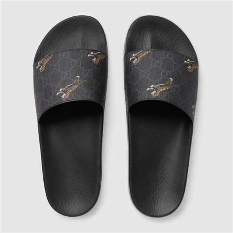 kingsnake gucci slides|Gucci supreme tiger slides.